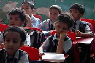 Students at a private school. (Prasad Gori/Hindustan Times via Getty Images)