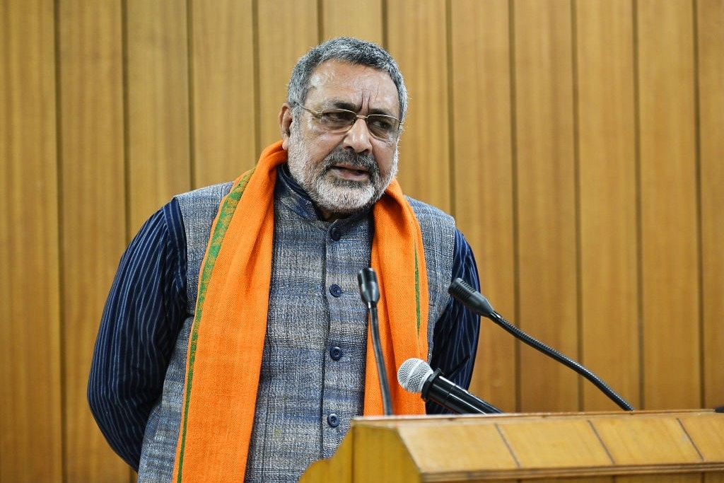 Giriraj Singh, Minister of State for Micro, Small and Medium Enterprises at an event in New Delhi. (Photo by Sanchit Khanna/Hindustan Times via Getty Images)