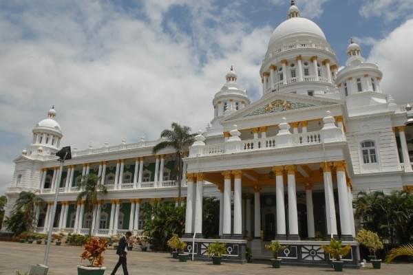 View of Lalitha Mahal Palace hotel in Mysore. (Photo by Gireesh GV/The India Today Group/Getty Images)