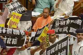 Yogi Adityanath in UP assembly (Ashok Dutta/Hindustan Times via Getty Images)