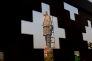 The site of the Statue of Unity near Sardar Sarovar Dam. (Siddharaj Solanki/Hindustan Times via GettyImages) 