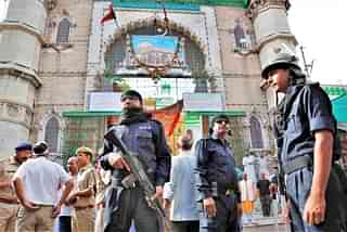 Security personnel guarding Ajmer Dargah. (Deepak Sharma/Hindustan Times via Getty Images)