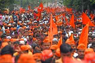 Protests demanding Maratha reservations. (Pratik Chorge/Hindustan Times via Getty Images)