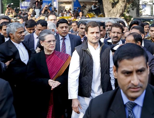 Rahul Gandhi with Sonia Gandhi. (Arun Sharma/Hindustan Times via Getty Images)