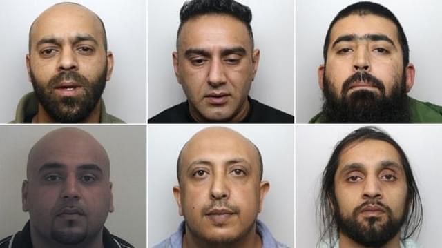 Mohammed Imran Ali Akhtar, Asif Ali, Tanweer Ali, Salah Ahmed El-Hakam, Nabeel Kurshid and Iqlak Yousaf, are jailed for the gang rapes  of children in Rotherham (pic via twitter)
