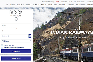 A view of IRCTC’s booking website