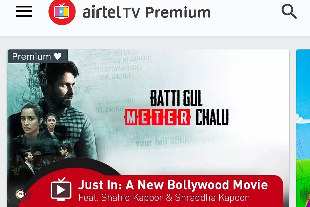 Using a digital-first approach, Airtel relaunched the Airtel TV live stream content app and were able to engage a wider audience. (Screengrab of Airtel TV app)