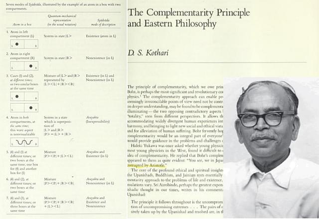 Dr Daulat Singh Kothari applies <i>Syadvada</i> to wave-particle complementarity in his paper for the Niels Bohr centenary volume.
