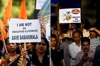 Members of Ayyappa Dharma Samrakshana Samithi during a protest. (Amal KS/Hindustan Times via Getty Images)&nbsp;