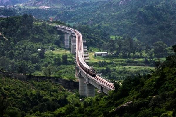 A passenger train in Kashmir. (Indian Railways/Twitter)