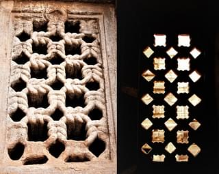 Windows in the Badami temple complex: Chalukyas