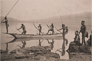 Andaman tribals fishing, circa 1870