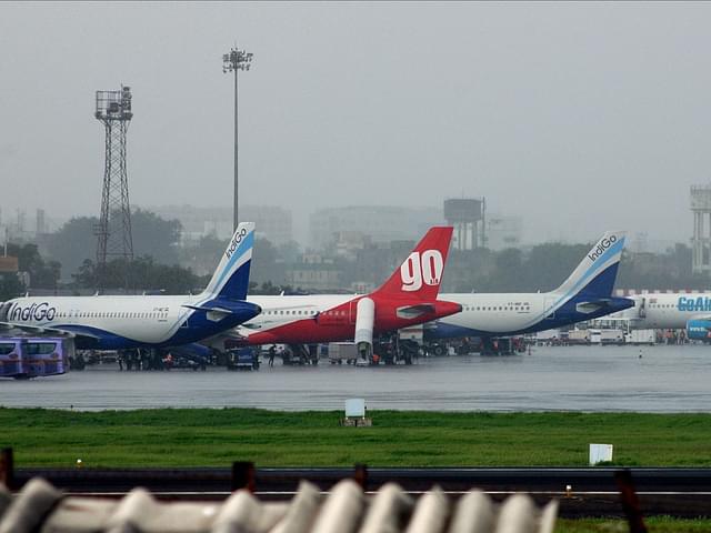 Indigo and Go Air Planes (Vijayanand Gupta/Hindustan Times via Getty Images)