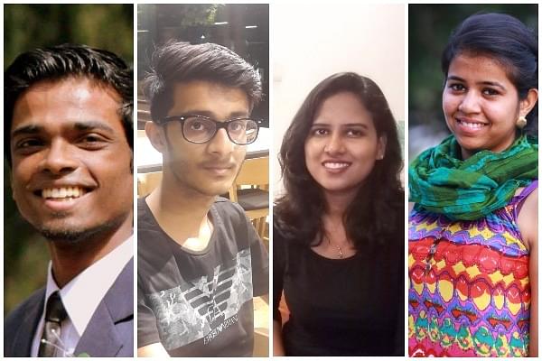 India Inclusion Fellows 2017-2018. From left to right: Johan Dhinakaran, Dhruv Agrawal, Chandni Rajendran, Aditi Agrawal