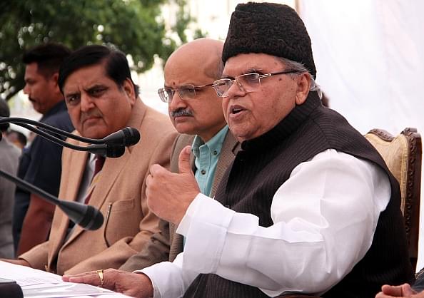 Representative image of Governor Malik speaking to public in Jammu. (Photo by Nitin Kanotra/Hindustan Times via Getty Images)
