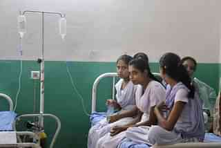 Government schoolgirls in a government hospital in Gurgaon. (Manoj Kumar/Hindustan Times via Getty Images)&nbsp;
