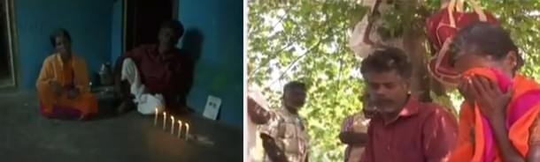 Parents of Rajalakshmi mourning in their house.