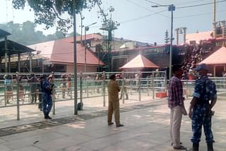 The rush of pilgrims is down to a trickle by 10 am. After that, security personnel seem to outnumber the pilgrims at Sabarimala.