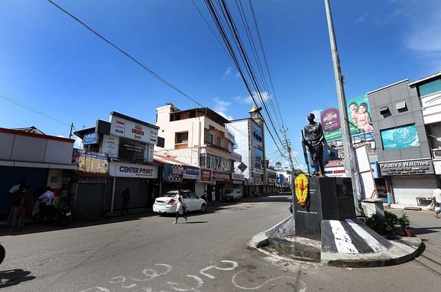 A view of Pathanamthitta district during a 24-hour shutdown, called by the Sabarimala Samrakshna Samiti  on 18 October  2018. (Photo by Vivek Nair/Hindustan Times via Getty Images)