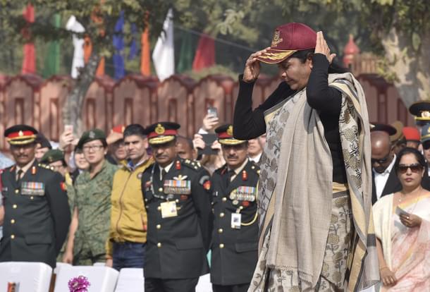 Union Defence Minister Nirmala Sitharaman. (Sonu Mehta/Hindustan Times via GettyImages) 
