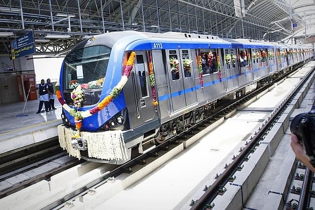 Chennai metro train runs from Alandur to Koyambedu after the formal inauguration. (representative picture) (Jaison G/India Today Group/Getty Images)
