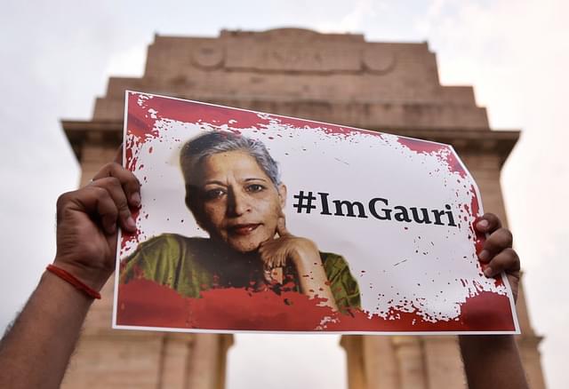 Journalist Gauri Lankesh was murdered in Bengaluru on 5  September 2017 (Photo by Burhaan Kinu/Hindustan Times via Getty Images)