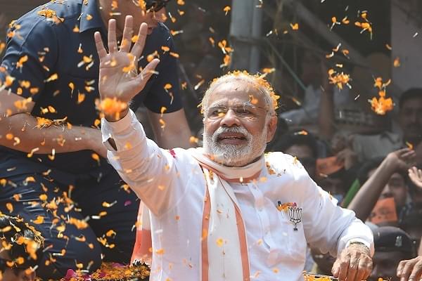 PM Modi during a road show in Varanasi (Pankaj Nangia/India Today Group/Getty Images)