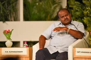Chief Minister of Karnataka H.D. during a conference at Taj Palace. (Burhaan Kinu/Hindustan Times via Getty Images)
