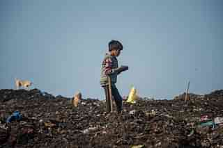 A child picks up garbage from a heap (Photo by Shams Qari/Barcroft Images/Barcroft Media via Getty Images)