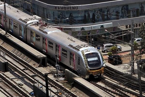 A view of Mumbai Metro. (Mahendra Parikha/Hindustan Times via Getty Images)