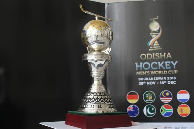 Trophy of 14th FIH Men Hockey World Cup 2018 displayed at Odisha State Secretariat. (Sailesh Patnaik via Wikimedia Commons)&nbsp;
