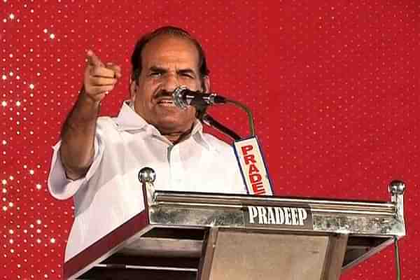 The son of Kodiyeri Balakrishnan, above, in trouble.