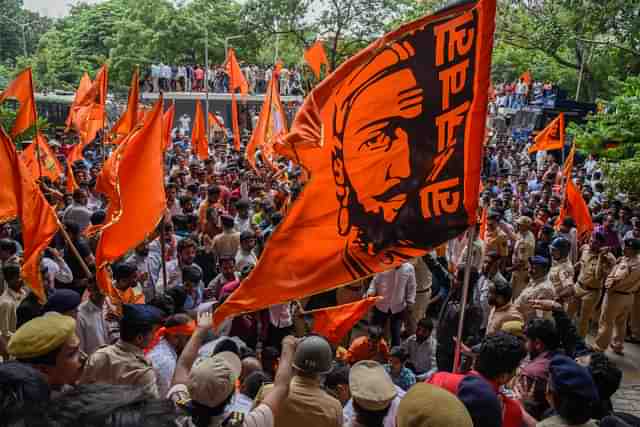 Representative image of a Maratha protest for reservation in Pune. (Sanket Wankhade/Hindustan Times via Getty Images)