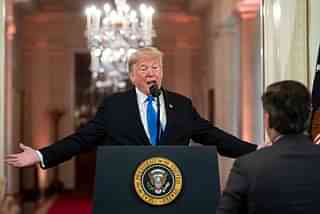 US President Donald Trump gets into an exchange with CNN reporter Jim Acosta during a news conference at the White House in Washington. (Al Drago - Pool/GettyImages)&nbsp;