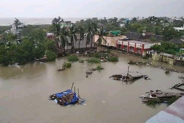 A village flooded by Cyclone Gaja downpour in Nagapattinam district.&nbsp;