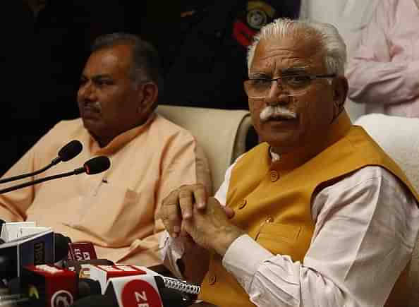 Haryana CM Manohar Lal Khattar  (Yogendra Kumar/Hindustan Times via Getty Images)