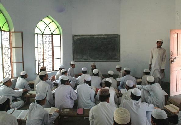 Muslim students during a class - Representative Image (Photo by Bandeep Singh/The India Today Group/Getty Images)
