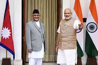 Prime Minister Narendra Modi with Nepal Prime Minister Khadga Prasad Sharma Oli (Sonu Mehta/Hindustan Times via Getty Images)