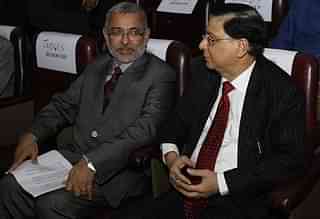 Justice Kurian Joseph with then CJI Dipak Misra  (Photo by Qamar Sibtain/India Today Group/Getty Images)