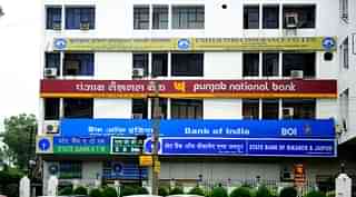 Branches of Bank Of India , PNB, State Bank Of Bikaner &amp; Jaipur and State Bank Of India on 1 July 2013 in Patna, India. (Pradeep Gaur/Mint via Getty Images)&nbsp;