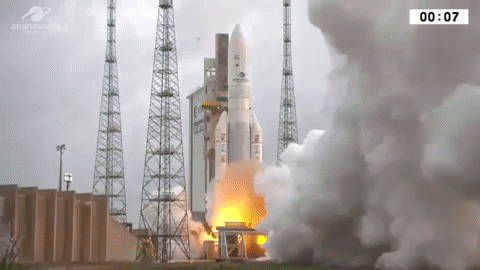 Launch vehicle Ariane 5 VA-246 lifts off from Kourou Launch Base, French Guiana.&nbsp;