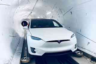 Tesla inside the Boring Company tunnel (@elonmusk/Twitter)