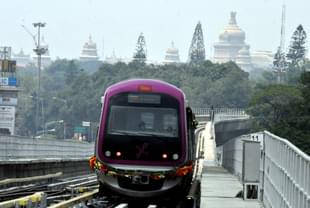 Namma Metro  kicked off from Mahatma Gandhi road to Byappanahalli in Bangalore on October 20, 2011.  (Photo by Jagdeesh MV/Hindustan Times via Getty Images)