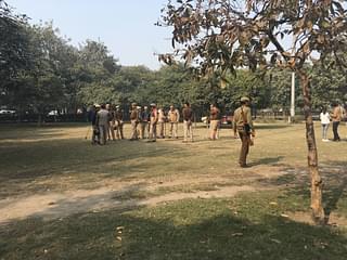Amid heavy police presence, Friday congregation was not allowed in Sector 58 Noida park.