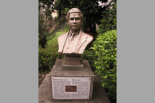Bust of Srinivasa Ramanujan, Indian mathematical savant, in the garden of Birla Industrial &amp; Technological Museum (AshLin/Wikimedia Commons)