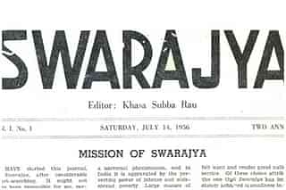 The first issue of Swarajya&nbsp;