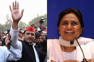 SP President Akhilesh Yadav - left, BSP President Mayawati - right (Getty Images)