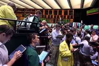 Crude options traders at the New York Mercantile Exchange in 2009. (Photo by Spencer Platt/Getty Images)