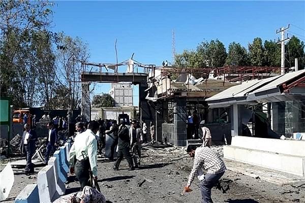 A view of the aftermath of the bombing  at the attack site in Chabahar. (Photo by Fars News Agency)