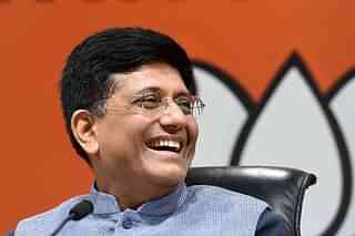 Piyush Goyal speaking at a press conference in October. (Photo by Mohd Zakir/Hindustan Times via Getty Images)